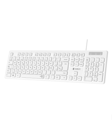 TECLADO SUBBLIM BUSINESS SLIM SILENCIOSO USB BLANCO