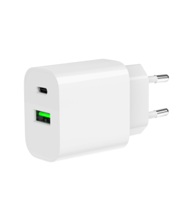 CARGADOR RAPIDO USB GEMBIRD DE 2 PUERTOS Y 20 W BLANCO