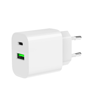 CARGADOR RAPIDO USB GEMBIRD DE 2 PUERTOS Y 20 W BLANCO