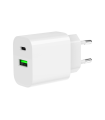 CARGADOR RAPIDO USB GEMBIRD DE 2 PUERTOS Y 20 W, BLANCO