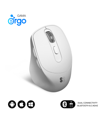 RATON SUBBLIM ERGO DUAL BLANCO BLUETOOTH BATERIA RECARGABLE
