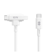 HYPER SILICONE USB C TO USB C AND LIGHTNING HYBRID 60W CABLE WHITE