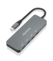 HUB AISENS USB 3.2 GEN2 10G USB-C/M-4XUSB-C/H 15CM GRIS