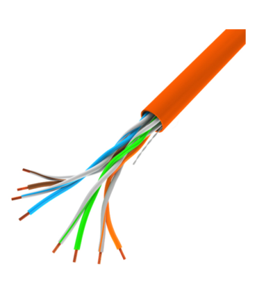 BOBINA CABLE RED LANBERG UTP RJ45 100 MB S SOLIDO CCA AWG24 305M NARANJA