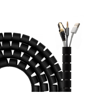ORGANIZADOR CABLES AISENS ESPIRAL 25MM NEGRO 2mts