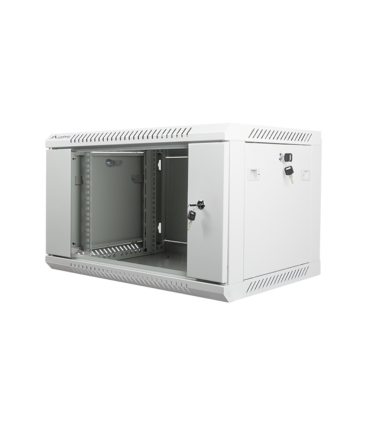 ARMARIO LANBERG MURAL RACK 19 6U 600X450 FLAT PACK V2 PUERTA CRISTAL GRIS