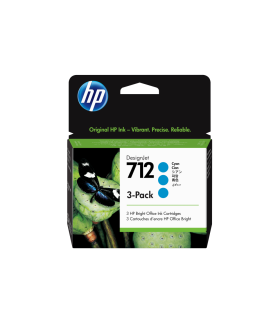 TINTA HP 712 PACK 3 CIAN