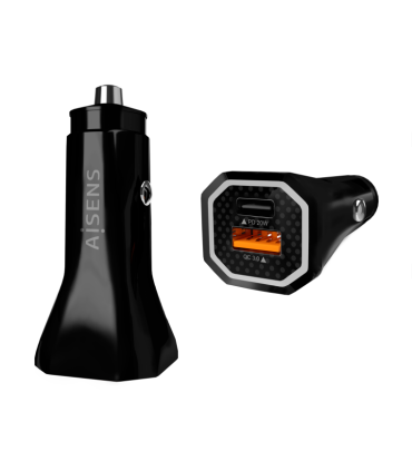 CARGADOR DE COCHE AISENS 38W1xUSB C PD30 20W1xUSB A QC30 18W NEGRO