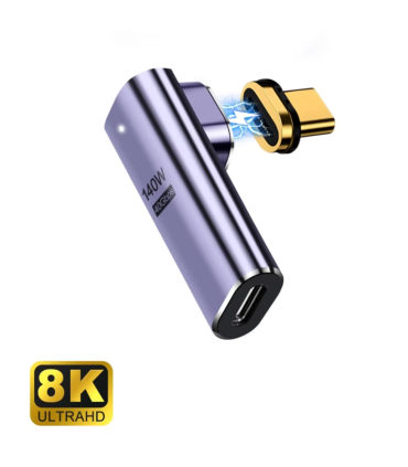 ADAPTADOR USB C EWENT MACHO HEMBRA MAGNETICO PD100W PURPURA