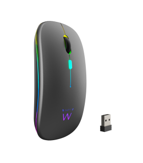 RATON EWENT DUAL NEGRO RGB BLUETOOTH BATERIA RECARGABLE