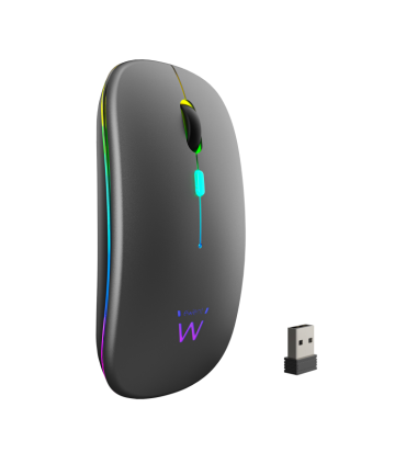 RATON EWENT DUAL NEGRO RGB BLUETOOTH BATERIA RECARGABLE