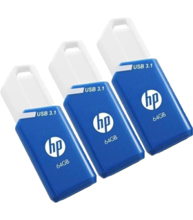 USB 31 HP 64GB X755W PACK DE 3 AZUL