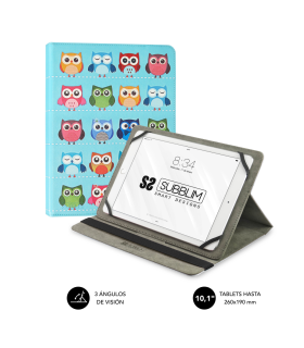 FUNDA TABLET SUBBLIM TRENDY CASE OWLS 101