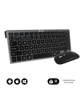 COMBO TECLADO RATON SUBBLIM MULTIDISPOSITIVO BLUETOOTH GRIS NEGRO