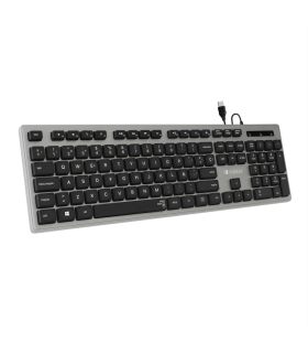 TECLADO SUBBLIM WIRED ERGO KEYS SILENT FLAT HQ USB GREY