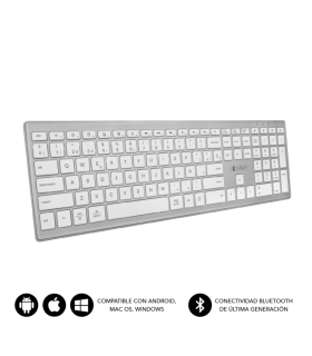 TECLADO SUBBLIM KEYBOARD BLUETOOTH PURE EXTENDED BLUETOOTH SILVER