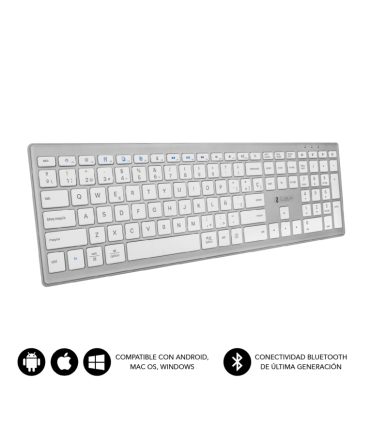 TECLADO SUBBLIM KEYBOARD BLUETOOTH PURE EXTENDED BLUETOOTH SILVER