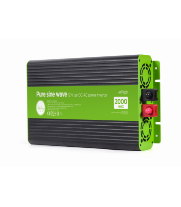 INVERSOR CORRIENTE DC AC GEMBIRD COCHE DE ONDA SINUSOIDAL PURA DE 12 V 2000 W