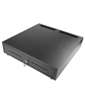 CAJON PORTAMONEDAS MUSTEK 460X465 MM 5 BILL 8 MON RJ12 MICROSWITCH NEGRO