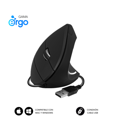 RATON SUBBLIM GLIDE VERTICAL ERGO BLACK USB