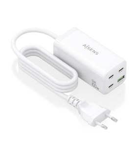 CARGADOR GAN AISENS SOBREMESA 100W 3XUSB C PD30 QC40 QC50 USB A QC30
