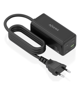 CARGADOR GAN AISENS SOBREMESA 100W 3XUSB C PD30 QC40 QC50 USB A QC30