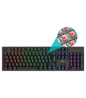 TECLADO GAMING HIDITEC GK400 USB RETROILUMINADO MECANICO NEGRO