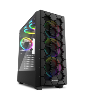 CAJA ATX SHARKOON RGB HEX 2XUSB30 SIN FUENTE NEGRO
