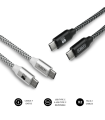 CABLE SUBBLIM 2X PREMIUM USB C TO USB C ALU BLACK/SILVER