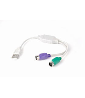 CABLE ADAPTADOR GEMBIRD USB MACHO A 2x PS2 HEMBRA BLANCO