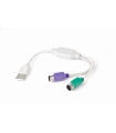 CABLE ADAPTADOR GEMBIRD USB MACHO A 2x  PS2 HEMBRA BLANCO