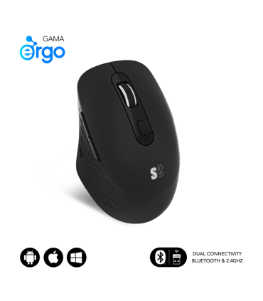 RATON SUBBLIM CURVE ERGO DUAL BLANCO BLUETOOTH BATERIA RECARGABLE