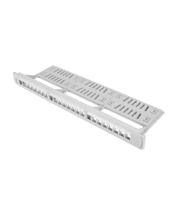 PATCH PANEL LANBERG 24 PUERTOS 1U RACK 19 ORGANIZADOR MODULOS KEYSTONE GRIS
