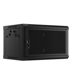 ARMARIO LANBERG MURAL RACK 19 6U 600X450 FLAT PACK NEGRO PUERTA MALLA