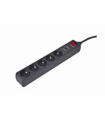 PROTECTOR CONTRA SOBRETENSIONES GEMBIRD 5 ENCHUFES 4,5 M NEGRO