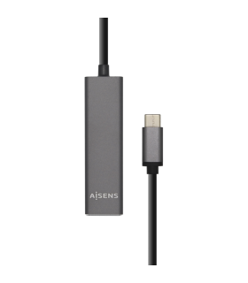 HUB AISENS USB 31 USB C USB C M 4xTIPO A H GRIS 15CM