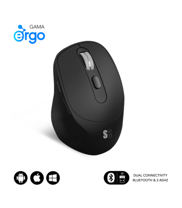 RATON SUBBLIM ERGO DUAL NEGRO BLUETOOTH BATERIA RECARGABLE