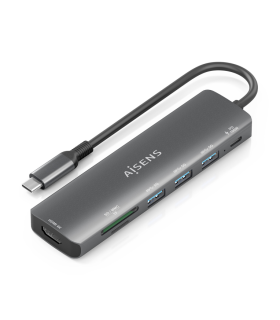 USB C DOCK AISENS 7 EN 1 USB C A HDMI 3XUSB A USB C PD 100W SD MICRO SD