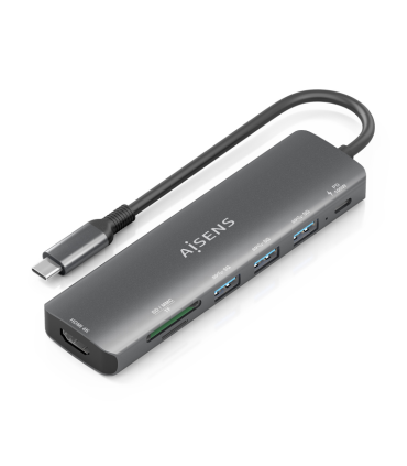 USB C DOCK AISENS 7 EN 1 USB C A HDMI 3XUSB A USB C PD 100W SD MICRO SD