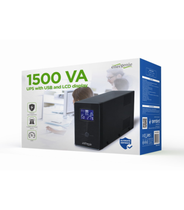 SAI GEMBIRD CON USB Y DISPLAY LCD 1500 VA NEGRO