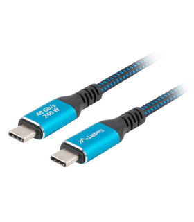 CABLE USB C 40 LANBERG MACHO MACHO 1M 240W 8K 60HZ NEGRO AZUL