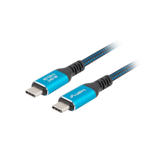 CABLE USB C 40 LANBERG MACHO MACHO 2M 240W 8K 60HZ NEGRO AZUL