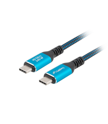 CABLE USB C 40 LANBERG MACHO MACHO 2M 240W 8K 60HZ NEGRO AZUL