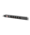 REGLETA LANBERG 1U 16A RACK 19 5X SOCKET SCHUKO NEGRO 2M