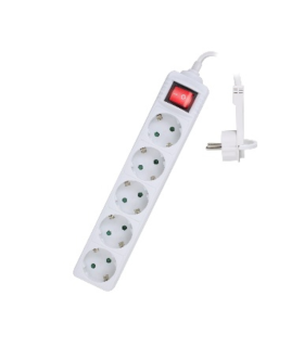 REGLETA EWENT 5 TOMAS SHUKO 16A ENCHUFE PLANO BLANCO