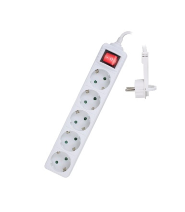 REGLETA EWENT 5 TOMAS SHUKO 16A ENCHUFE PLANO BLANCO