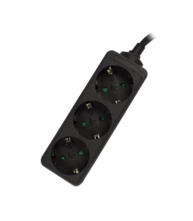 REGLETA EWENT 3 TOMAS SHUKO 16A ENCHUFE NEGRA