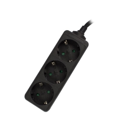 REGLETA EWENT 3 TOMAS SHUKO 16A ENCHUFE NEGRA