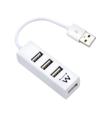 HUB EWENT USB 20 HIGH SPEED USB A 4 PUERTOS BLANCO