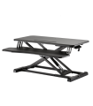 Elevador de sobremesa Ewent EW1545 para trabajar sentado o de pie, 80 x 40 cm, altura de 11 a 50,5 cm, con bandeja de teclado
